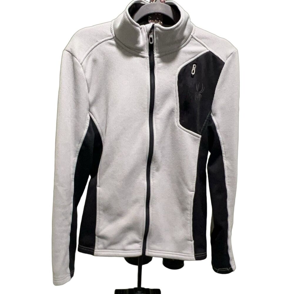 Spyder 71H64008-06 Men's Fleece Jacket Gray Full Zip Outdoor Ski Size S